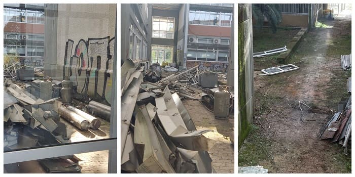 Εικόνες από το αίθριο στην Πανεπιστημιούπολη που ξέσπασε φωτιά 1 aitrio fotia