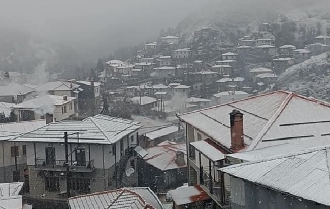 Χιονοπτώσεις στα ορεινά, τα λευκά η Μηλιά 1