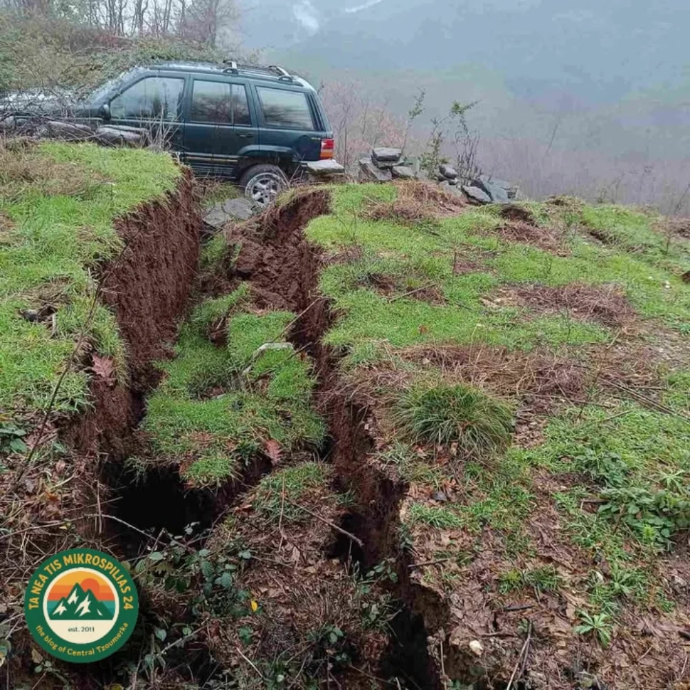 Μεγάλη κατολίσθηση στη Μικροσπηλιά Άρτας, έντονη η ανησυχία των κατοίκων 1 mikrospilia